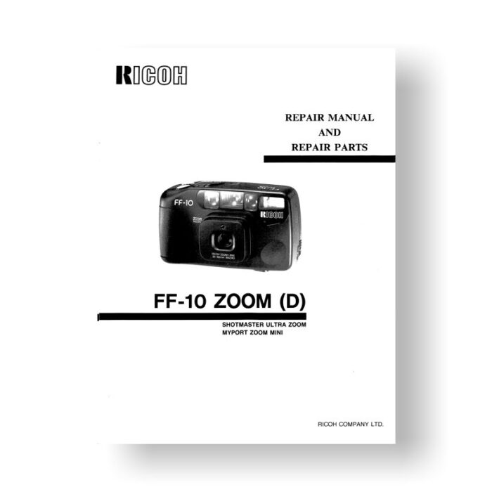 Ricoh FF-10 Zoom Repair Manual Parts List | Shotmaster Ultra Zoom