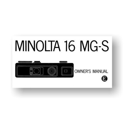 Minolta 16 MG-S Owners Manual