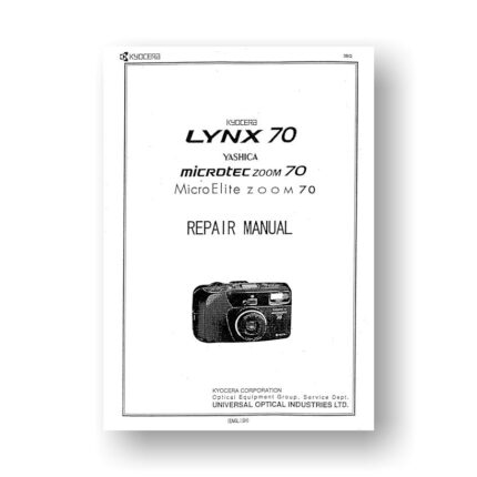 Yashica Lynx 70 Service Manual Parts List