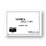 Yashica MG-1 W - MG-1 B Parts List Assembly Chart PDF