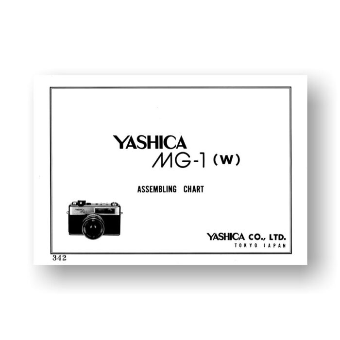 Yashica MG-1 W - MG-1 B Parts List Assembly Chart PDF